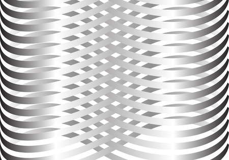Abstract metal line woven pattern on white background vector illustration.のイラスト素材