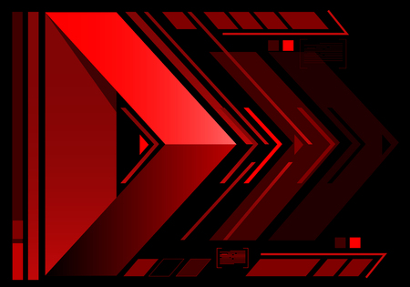 Abstract red arrow technology futuristic on black design graphic modern creative idea background vector illustration.のイラスト素材