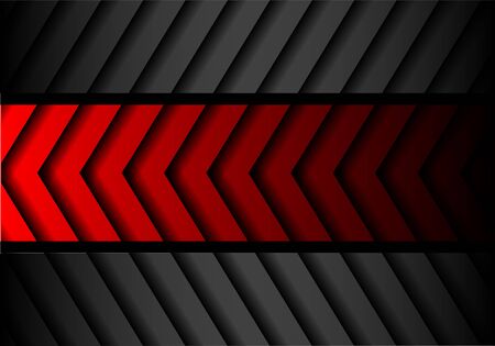 Abstract red gray arrow pattern black line design modern futuristic background vector illustration.のイラスト素材