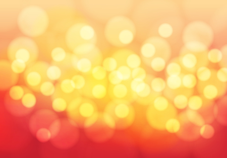 Abstract yellow bokeh light on red background vector illustration.のイラスト素材