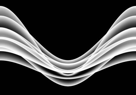White wave curve wing shape on black background vector illustration.のイラスト素材