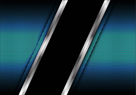 Abstract black silver line banner on blue light circle mesh design modern luxury futuristic technology background vector illustration.のイラスト素材