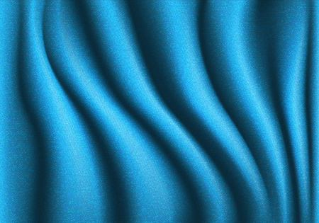 Abstract blue fabric curtain material wave background texture vector illustration.のイラスト素材