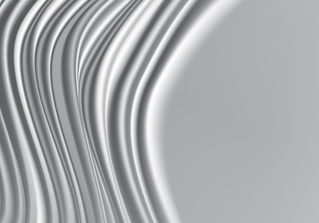 Abstract gray silver fabric satin wave blank space luxury background texture vector illustration.のイラスト素材