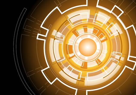 Abstract orange circle technology energy design modern futuristic background vector illustration.のイラスト素材