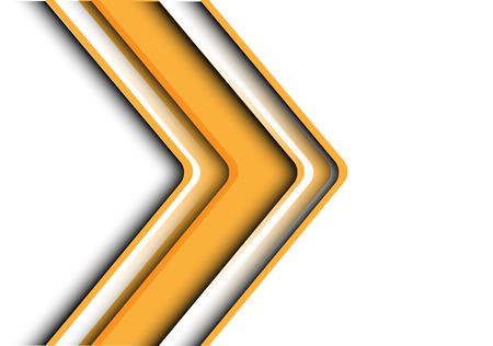Abstract yellow arrow overlap on white design modern futuristic background texture vector illustration.のイラスト素材