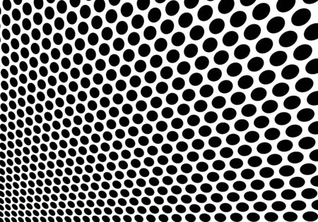 Abstract black circle mesh 3D on white background texture vector illustration.のイラスト素材