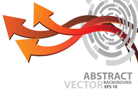 Abstract red orange arrow curve 3D on white design modern futuristic background  illustration.のイラスト素材