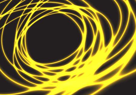 Abstract yellow light weave on black background vector illustration.のイラスト素材