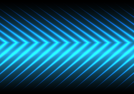 Abstract blue arrow light pattern on  black technology background vector illustration.のイラスト素材