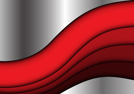 Abstract red tone curve on metal design modern futuristic background vector illustration.のイラスト素材