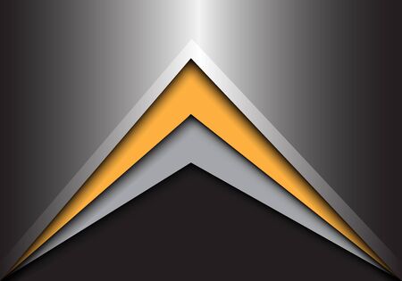 Abstract yellow gray arrow on dark gray metal design modern futuristic background vector illustration.のイラスト素材