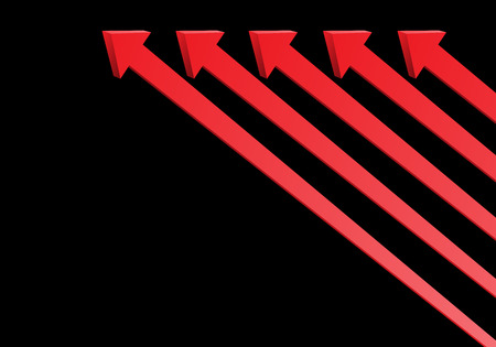 Abstract red arrows symbol direction on black blank design modern futuristic vector illustration.のイラスト素材