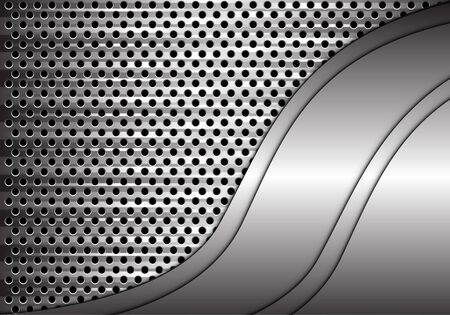 Abstract metal curve overlap on circle mesh design modern luxury futuristic background vector illustration.のイラスト素材