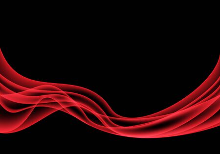 Abstract red wave smooth smoke on black design modern background vector illustration.のイラスト素材