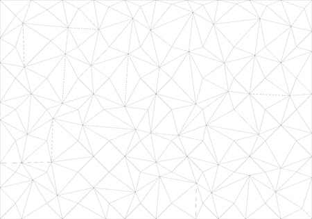 Abstract black line triangle polygon mesh on white background vector illustration.のイラスト素材