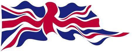 England flag flying on white vector illuatration.のイラスト素材