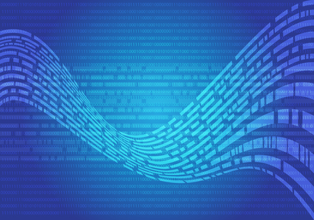 Abstract blue data wave technology screen design modern futuristic background vector illustration.のイラスト素材