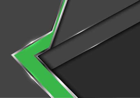 Abstract green arrow gray metal shadow design modern futuristic background vector illustration.のイラスト素材