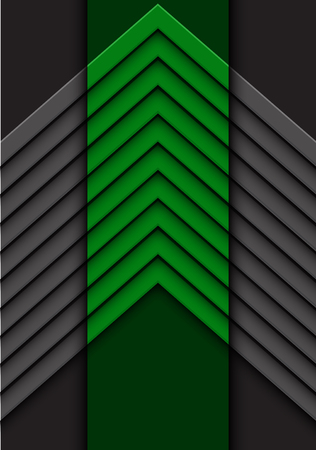 Abstract green gray arrow pattern on dark design modern futurisitc background vector illustration.のイラスト素材