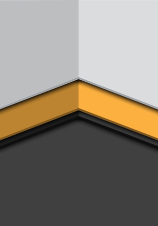 Abstract yellow arrow direction on grey blank space design modern futuristic background vector illustration.のイラスト素材