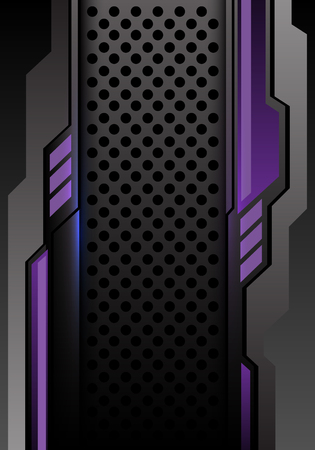 Abstract violet dark gray futuristic on circle mesh design modern futuristic background vector illustration.のイラスト素材