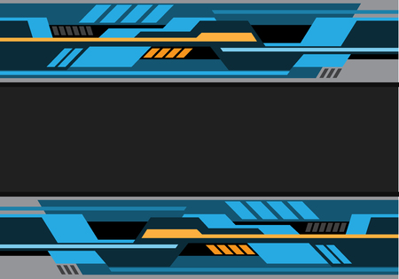 Abstract blue black yellow futuristic technology design modern background vector illustration.のイラスト素材