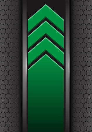Abstract green arrow direction on gray hexagon mesh design modern futuristic background vector illustration.のイラスト素材