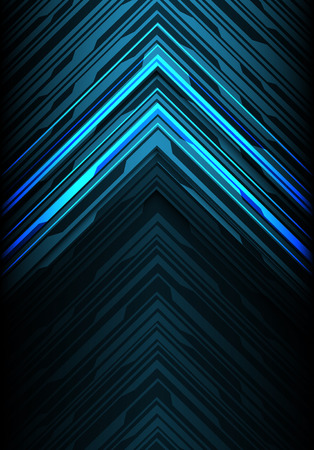 Abstract blue light black line arrow polygon futuristic direction design modern technology background vector illustration.のイラスト素材