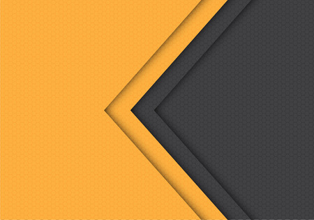Abstract yellow grey arrow hexagon mesh pattern direction design modern futuristic background vector illustration.のイラスト素材