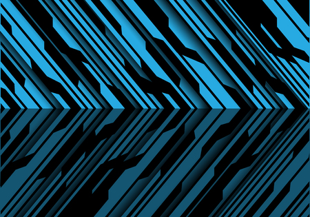 Abstract blue black arrow circuit direction pattern design modern futuristic technology background vector illustration.のイラスト素材