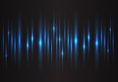 Abstract blue light speed power technology energy on black futuristic background vector illustration.のイラスト素材