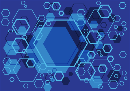 Abstract blue tone hexagon pattern design modern background vector illustration.のイラスト素材