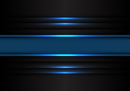 Abstract blue banner line light on black design modern futuristic background vector illustration.のイラスト素材