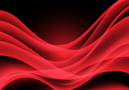 Abstract red light curve wave on black design modern luxury futuristic background vector illustration.のイラスト素材