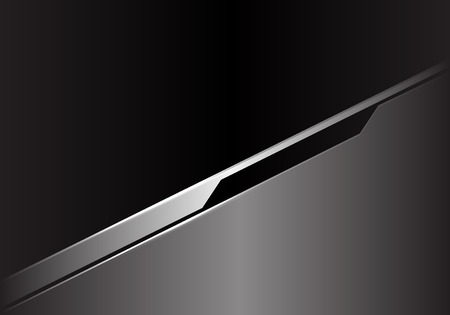 Abstract grey silver metallic futuristic with black blank space design luxury modern background vector illustration.のイラスト素材