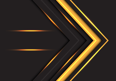 Abstract yellow light arrow direction on dark grey design modern futuristic background vector illustration.のイラスト素材