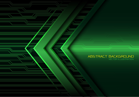 Abstract green arrow light circuit power direction design modern futuristic technology background vector illustration.のイラスト素材