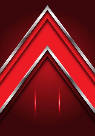 Abstract red silver line arrow direction with blank space light design modern futuristic luxury element vector illustration.のイラスト素材