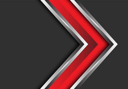Abstract red silver arrow direction on grey blank space design modern futuristic vector illustration.のイラスト素材