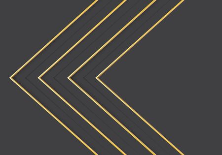 Abstract gold line arrow direction on grey design modern luxury futuristic background vector illustration.のイラスト素材