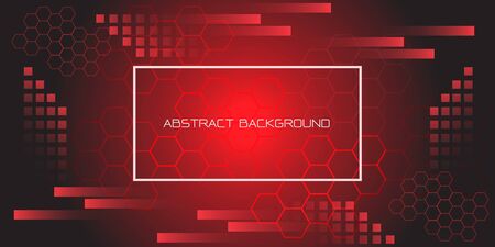 Abstract red black geometric hexagon with white frame and text design modern futuristic background vector illustration.のイラスト素材