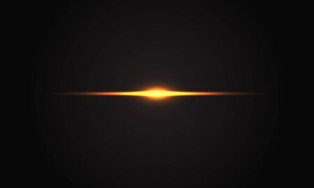 Abstract yellow light flare effect on black background luxury vector illustration.のイラスト素材