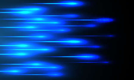 Blue light beam speed technology futuristic on black background vector illustration.
