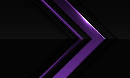 Abstract violet metallic arrow direction in dark grey with blank space design modern futuristic background vector illustration.のイラスト素材