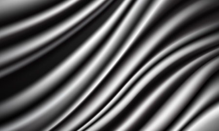 Realistic silver grey fabric silk satin wave luxury background vector illustration.のイラスト素材