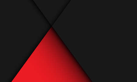 Abstract red triangle shadow line on black with blank space design modern luxury background vector...