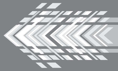 Abstract white arrow geometric direction on grey design modern futuristic background vector...