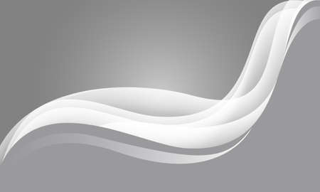 Abstract white wave curve on grey design modern luxury futuristic background vector illustration.のイラスト素材
