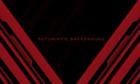 Abstract red black circuit cyber geometric line slash design modern futuristic technology background vector illustration.のイラスト素材